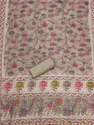 women's brown roman silk salwar suit dress material with embroidered floral pattern and organza dupatta 3
