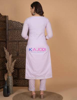 Mauve women self design aline kurta pant with dupatta set 2