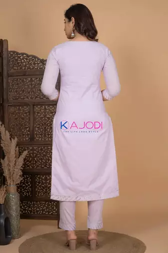 Mauve women self design aline kurta pant with dupatta set