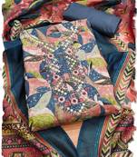 women's navy blue modal cotton salwar suit dress material