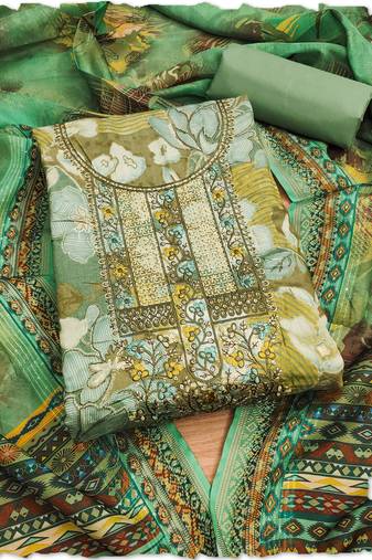 women's green modal cotton salwar suit dress material