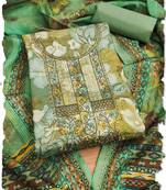 women's green modal cotton salwar suit dress material