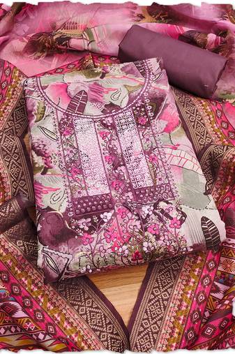 women's burgandy modal cotton salwar suit dress material