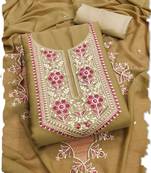 women's brown khakhi georgette salwar suit dress material