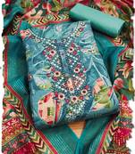 women's teal modal cotton salwar suit dress material