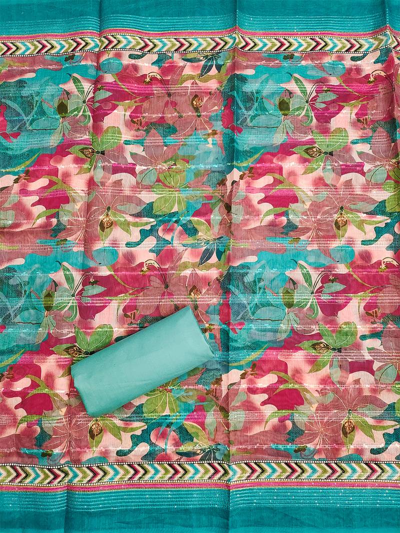 women's teal modal cotton salwar suit dress material