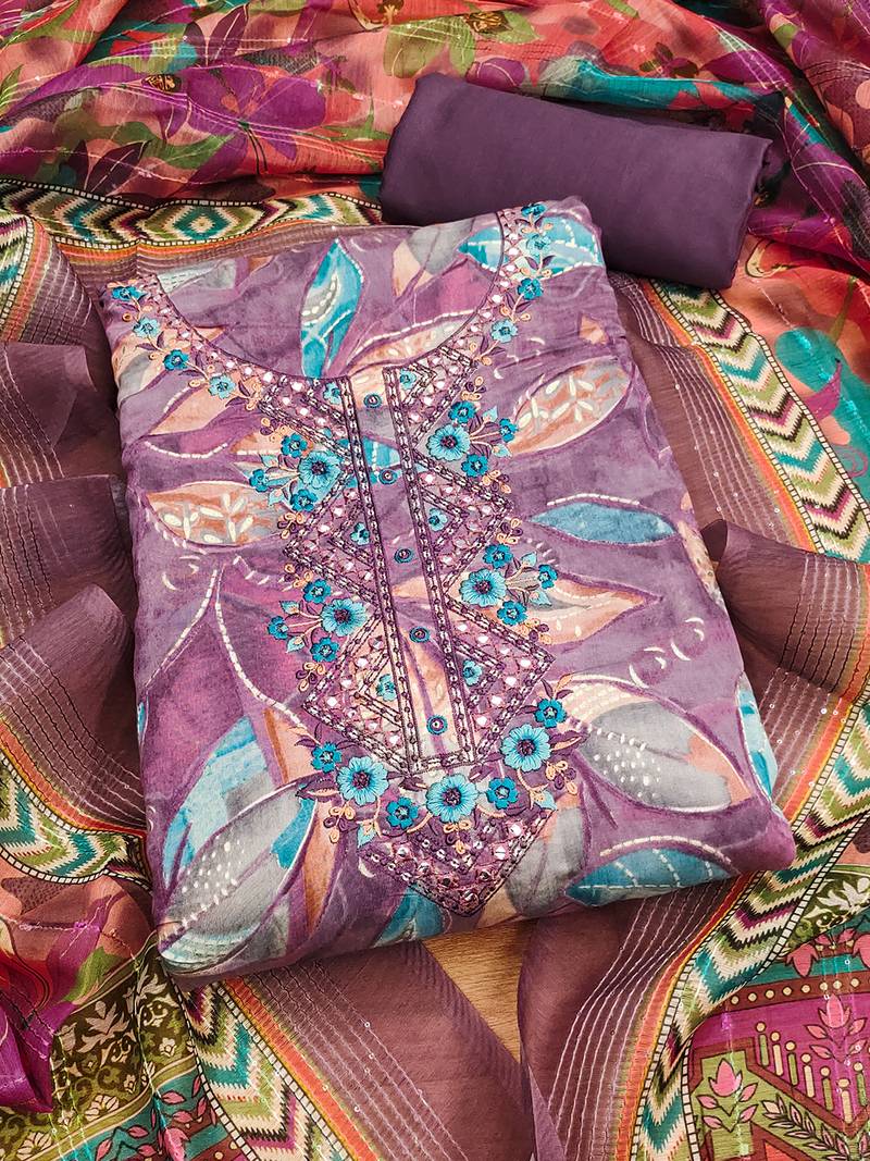 women's purple modal cotton salwar suit dress material