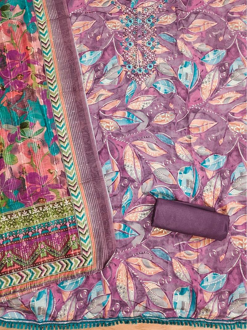 women's purple modal cotton salwar suit dress material