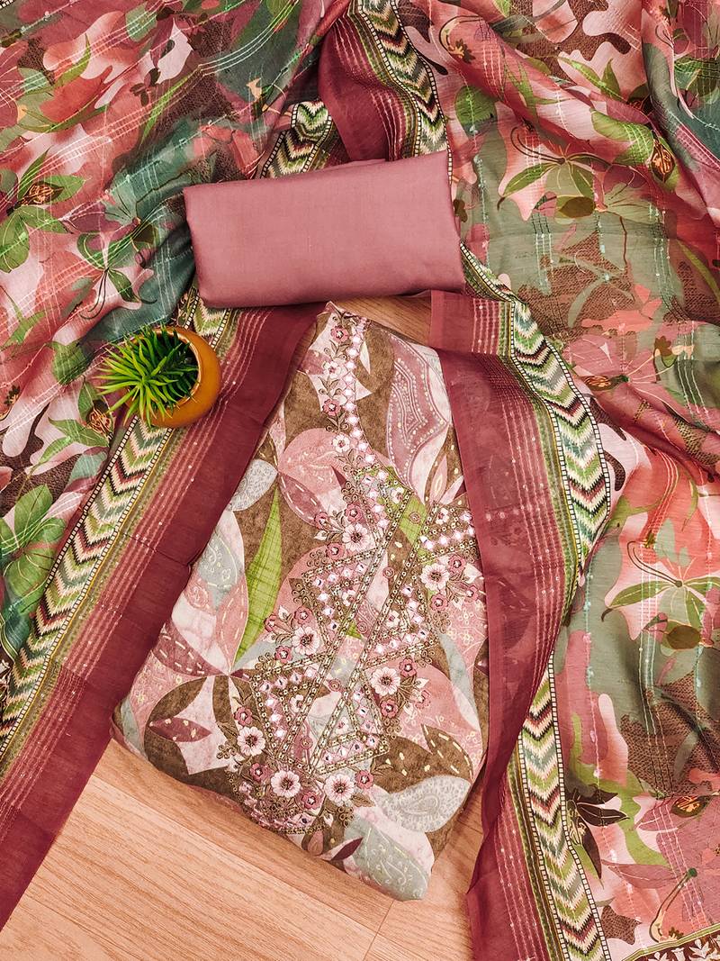 women's maroon modal cotton salwar suit dress material