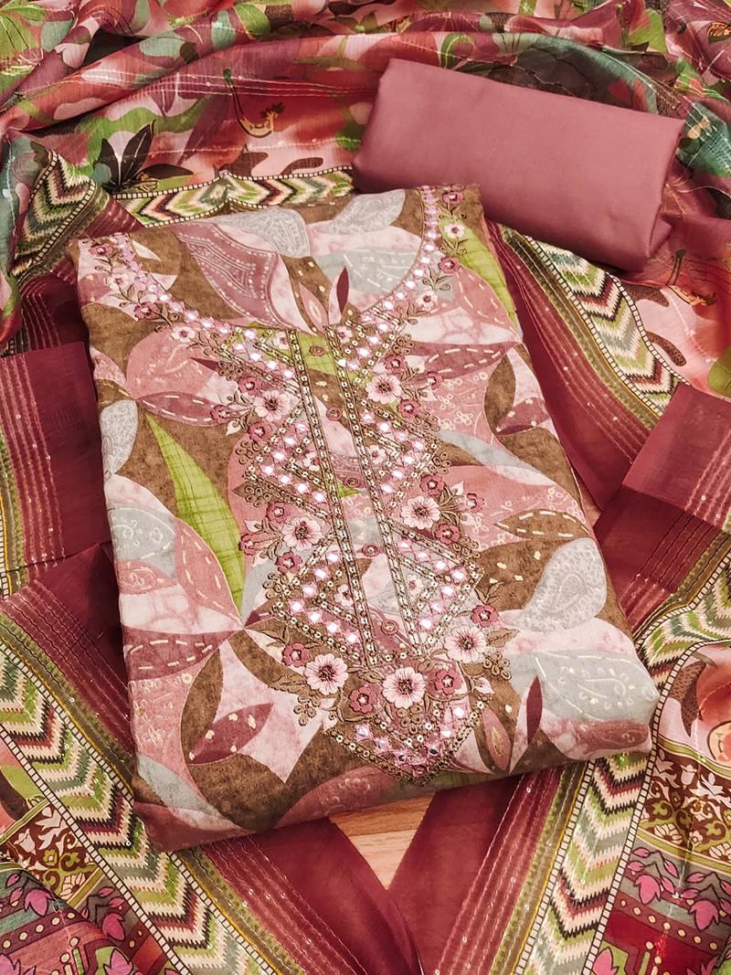 women's maroon modal cotton salwar suit dress material