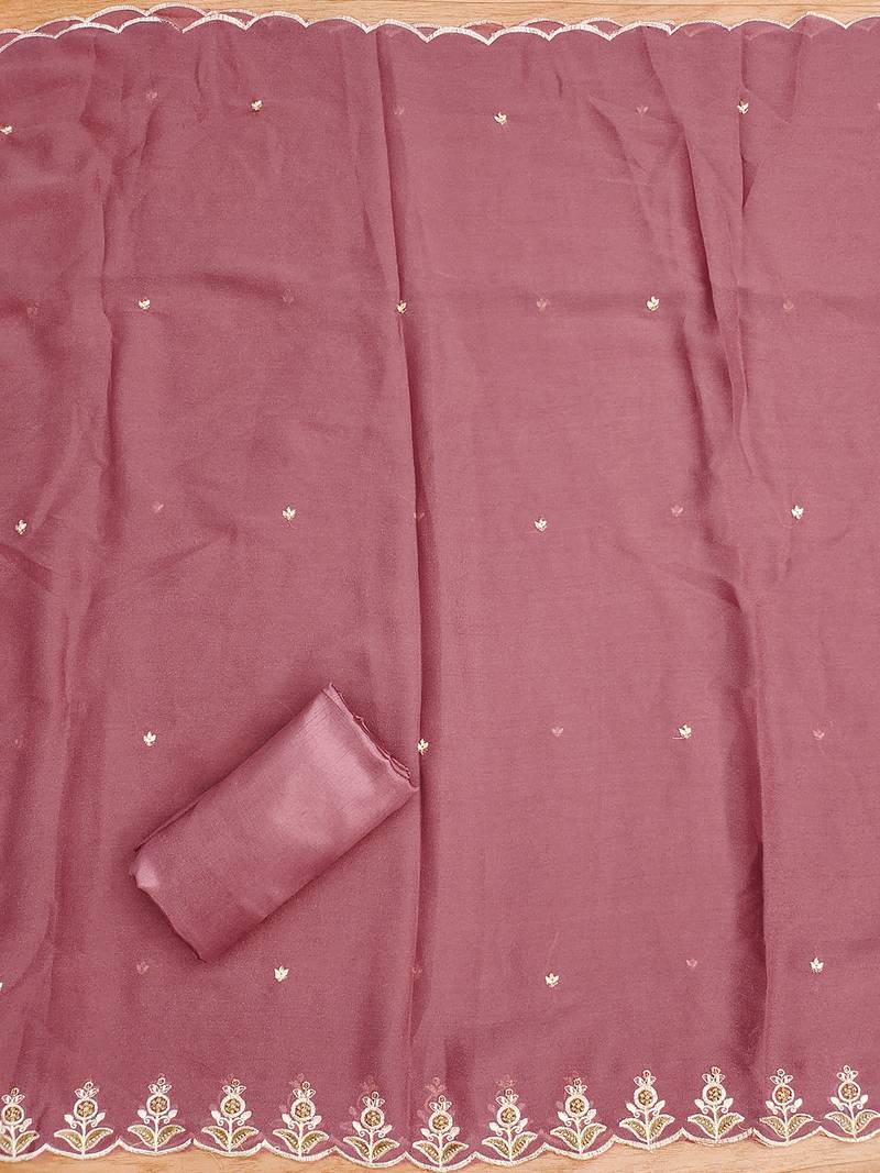 women's pink georgette salwar suit dress material