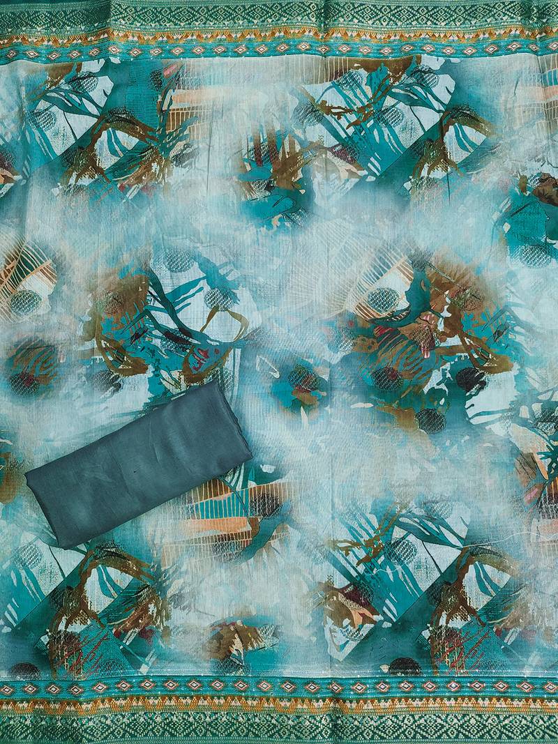 Women's teal modal cotton salwar suit dress material