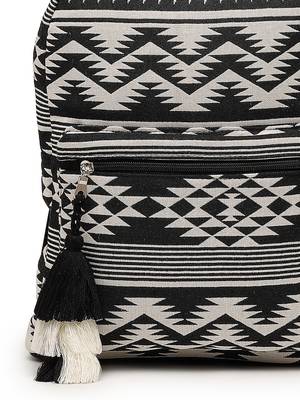 geomat black & white fret jacquard cotton backpack 8