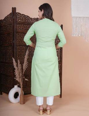 Green floral printed aline kurta with pant and dupatta sets 2
