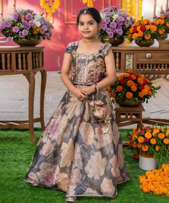 Grace in bloom: stunning floral gown with elegant embellishments for festive occasions 1