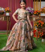Grace in bloom: designer kids' floral lehenga set