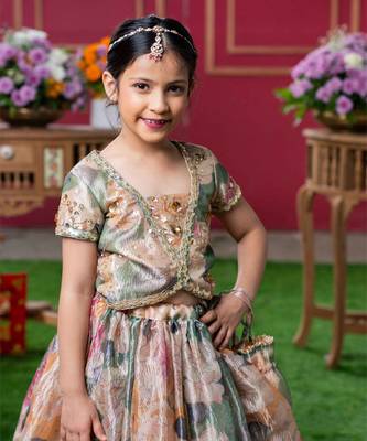 Grace in bloom: designer kids' floral lehenga set 2