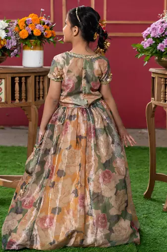 Grace in bloom: designer kids' floral lehenga set