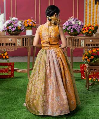 Radiant mustard-gold lehenga set for little divas 3