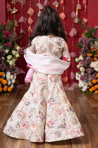 A stunning embroidered lehenga set for your little one's festive sparkle!