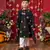 Black ethnic kurta set for boys with elegant embroidery