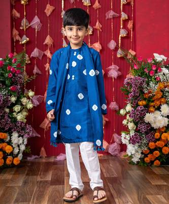 Premium blue ethnic kurta set for boys 1
