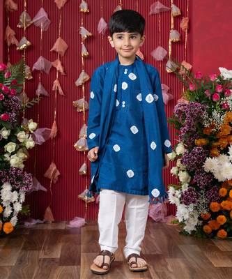 Premium blue ethnic kurta set for boys 2