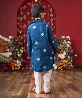 Premium blue ethnic kurta set for boys 3