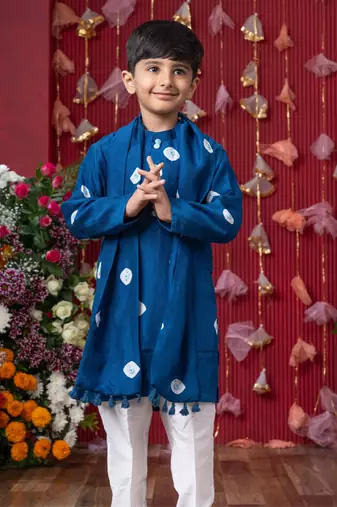 Premium blue ethnic kurta set for boys