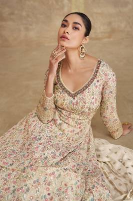 Multicolor Georgette Anarkali Gown Set 2