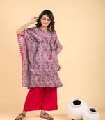 Cool grey and rouge pink kaftan