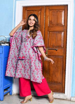 Cool grey and rouge pink kaftan 4