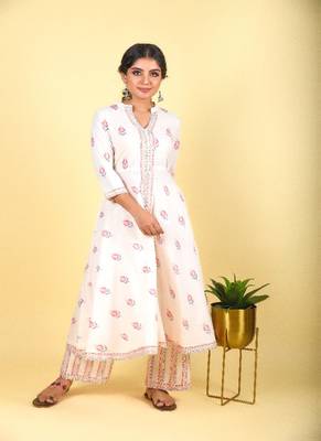2-piece lily white kurta pant sets 1