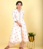 2-piece lily white kurta pant sets