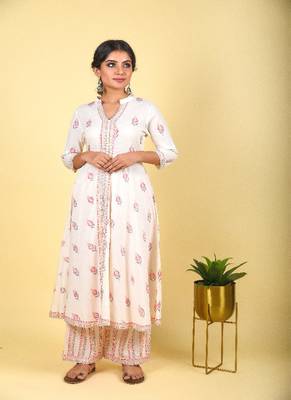 2-piece lily white kurta pant sets 2