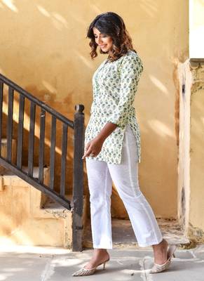 Cotton block printed top and pants 2