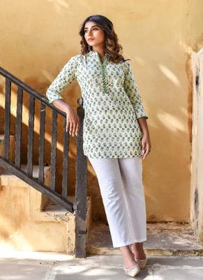 Cotton block printed top and pants 3