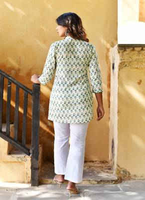 Cotton block printed top and pants 4
