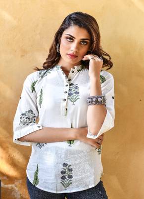 Floral cotton hand block shirt 2