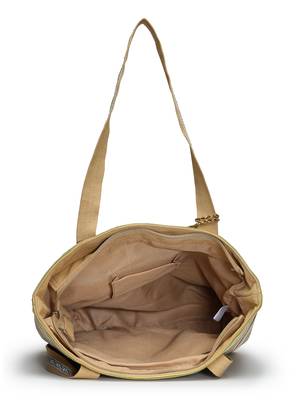eco- friendly sand & multi striped jacquard cotton canvas tote bag 6