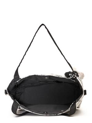 jungle black & off white toile cotton jacquard tote bag 7