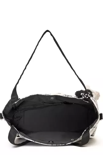 jungle black & off white toile cotton jacquard tote bag