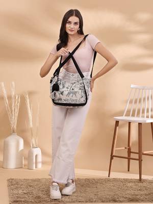 jungle black & off white toile cotton jacquard tote bag 9
