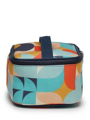 peppy navy & multi abstract printed polycotton small travel accessory bag 9