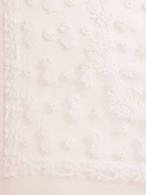 Hand embroidered light pink georgette lucknowi chikankari saree with blouse 4