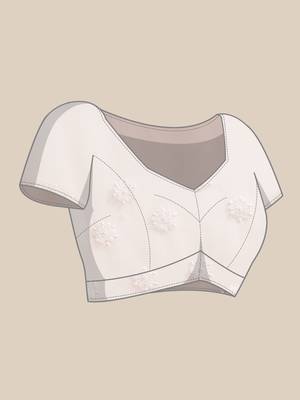 Hand embroidered light pink georgette lucknowi chikankari saree with blouse 5