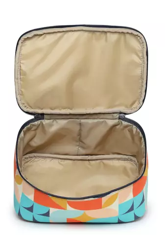 peppy navy & multi abstract digital printed polycotton travel accessory bag
