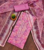 onion organza handwork unstitched dress material