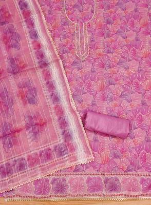 onion organza handwork unstitched dress material 3