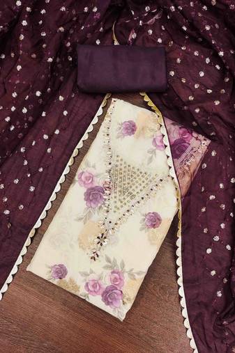 dark green viscose banarasi handwork unstitched dress material